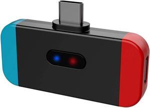 Bluetooth 5.0 Audio Transmitter Adapter with USB C Plug & Play Pass-Through PD High Speed Charging Support in Game Voice Chat for Nintendo Switch Sony PS4
