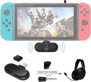 GuliKit ROUTE+ PRO Bluetooth Transmitter Wireless Audio USB-C Adaptor or Receiver With Voice Transmission - Must Have Gaming Accessory For Wireless Headset to Work With Nintendo Switch and PC