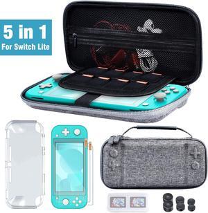 Switch Accessories Bundle for Nintendo Switch Lite Switch Carry Case 2 pcs Screen Protector Switch Cover Case 6 Pcs Joystick Caps Game Card Case for Nintendo Switch Lite Accessories Kit