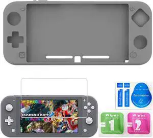 Silicone Case for Nintendo Switch Lite Soft Cover for Nintendo Switch Lite with Tempered Glass Screen Protector