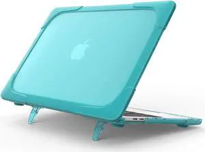 MacBook Air 13 Inch Case 2018 Release A1932 Heavy Duty Slim Hard Shell Dual Layer Protective Cover with Fold Kickstand for Apple MacBook Air 13 Retina with Touch ID