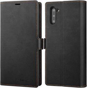 Galaxy Note 10 Wallet Case Premium Leather Note 10 Folio Flip Case with Kickstand Card Holder Slots Shockproof Protective Cover for Samsung Galaxy Note 10 6.3 inch