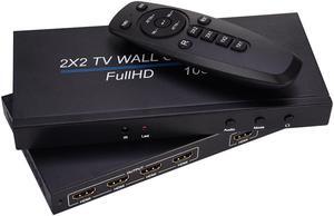 Video Wall Controller Multi-function 4 Channel TV Video Wall Controller 2x2 Wall Processor 1080p TV Image Splicing Controller