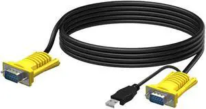 USB VGA KVM Cable 10 Feet Connect with KVM Switches USB Keyboard / Mouse Cable and Monitor Cable 3M