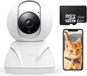 Wireless Security Camera 1080P HD Indoor WiFi Home Cameras with 32GB MicroSD Card Pan Tilt Zoom Baby Pet Monitor with two Way Audio Night Vision Motion Detection