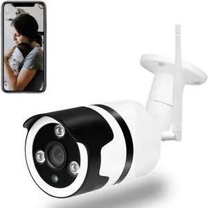 Outdoor Security Camera 1080P WiFi Camera Outdoor Surveillance Wireless IP Camera 2.4GHz Onvif IR Night Vision Motion Detection Two-Way Audio IP66 Waterproof Cloud Storage