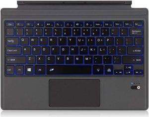 Type Cover for Microsoft Surface Pro 7 / Surface Pro 6 / Surface Pro 5 2017 / Surface Pro 4 / Surface Pro 3 2014 Detachable Bluetooth Wireless Keyboard with Touchpad and  7-Color LED Backlit