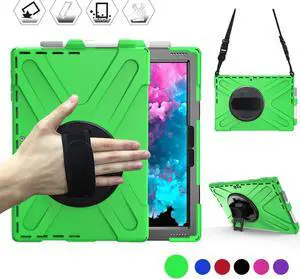 Microsoft Surface Pro 7 / Pro 6 / Pro 5 / Pro 2017 / Pro 4 / Pro LTE Case Protective Rugged Cover Case with Pen Holder Hand Strap Rotating Kickstand Shoulder Strap Rugged Shockproof Silicone Case
