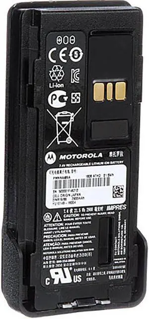 Motorola PMNN4489 IMPRES Li-Ion Battery, TIA4950 High Density, IP68 Rated for Portable Radios FREE BATTERY CLIP