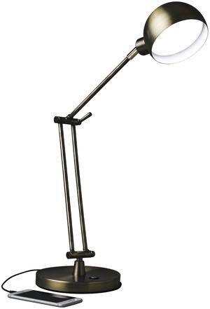 OttLite Wellness Series Refine LED Desk Lamp - 27" High - Antiqued Brass  F1D83BR9-SHPR