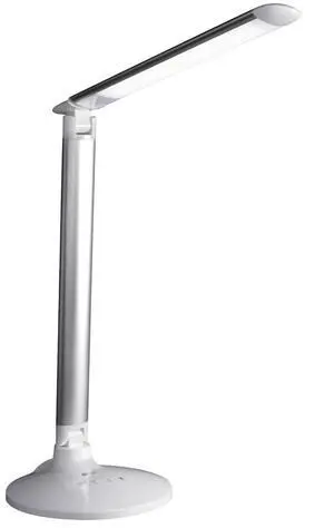 OttLite CS59029-SHPR Wellness Series Command LED Desk Lamp with Voice Assistant - 17.75" to 29" High - Silver