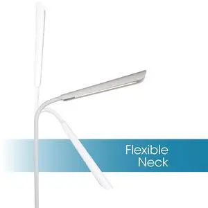 OttLite CS030QI-SHPR Wellness Series Power Up LED Desk Lamp - 13" to 21" High - White
