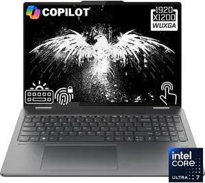 Lenovo Yoga 7i 2-in-1 16" Business AI Laptop, WUXGA Touchscreen Display, Intel 12-Core Ultra 7 155U (Beat i7-1355U), 16GB LPDDR5X RAM 1TB SSD, Backlit KB, Fingerprint Reader, AI Copilot, Win11 Home