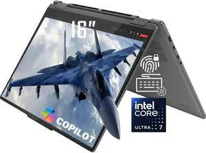 Lenovo Yoga 7i 16" AI Powered 2-in-1 FHD+ Touchscreen Laptop, Intel 12-Core Ultra 7 155U (Beat i7-1355U), 16GB LPDDR5X RAM 1TB SSD, Backlit KB, FHD IR Webcam, Fingerprint Reader,AI Copilot, Win11 Home