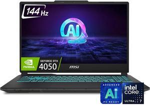 MSI Cyborg 15 Gaming Laptop, 15.6" FHD 144Hz IPS Display, Intel 16-Core Ultra 7 155H(Up to 4.8GHz), GeForce RTX 4050, 32GB DDR5 2TB SSD, AI + VR Ready, Wi-Fi 6, Backlit Keyboard, Win11 Home