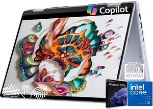 Dell Inspiron 2-in-1 AI Copilot PC Laptop, 14" WUXGA Touchscreen IPS 250 Nits LED Display, Intel Core 5 120U(Up to 5.0 GHz), 64GB DDR5 RAM 2TB SSD, Backlit KB, Fingerprint Reader, Wi-Fi 6E, Win11 Pro