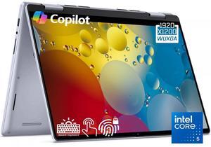 Dell Inspiron 2-in-1 AI Student Laptop, 14" FHD+ Touchscreen IPS 250 Nits LED Display, Intel 10-Core 5 120U, 16GB DDR5 RAM, 512GB SSD, Backlit KB, Fingerprint Reader, Wi-Fi 6E, Win11 Home