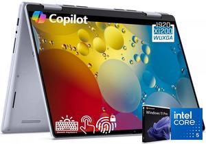 Dell Inspiron 2-in-1 AI Student Laptop, 14" FHD+ Touchscreen IPS 250 Nits LED Display, Intel 10-Core 5 120U(Up to 5.0 GHz), 32GB DDR5 RAM, 1TB SSD, Backlit KB, Fingerprint Reader, Wi-Fi 6E, Win11 Pro