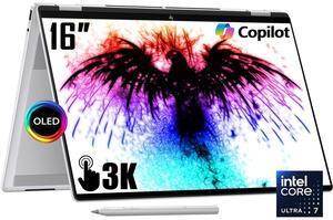 HP OmniBook 7 Flip 16" 2-in-1 Copilot AI Laptop, 3K OLED Touchscreen Display, Intel Evo 8-Core Ultra 7 258V(>Ultra 9 185H), 32GB LPDDR5X 1TB SSD, WiFi 7, Backlit KB, W/ S Pen, Win11 Home