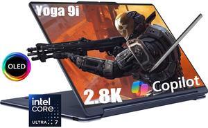 Lenovo Yoga 9i 2-in-1 Business Laptop, 14" 2.8K OLED Touchscreen 120Hz 400 Nits, Intel 16-Core Ultra 7 155H(Up to 4.8GHz), 16GB LPDDR5X RAM 2TB SSD, Backlit Keyboard, Fingerprint Reader, Win11 Home