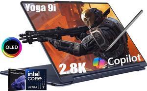 Lenovo Yoga 9i 2-in-1 Business Laptop, 14" 2.8K OLED Touchscreen 120Hz 400 Nits, Intel 16-Core Ultra 7 155H(Up to 4.8GHz), 16GB LPDDR5X RAM 1TB SSD, Backlit Keyboard, Fingerprint Reader, Win11 Pro