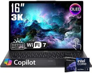 Acer Swift AI Powered Business Laptop, 16" 2.8K OLED Touchscreen 100% DCI-P3 Display, Intel Core Ultra 7 256V(Up to 4.8GHz), 16GB LPDDR5X 1TB SSD, Backlit Keyboard, Wi-Fi 7, Win11 Pro