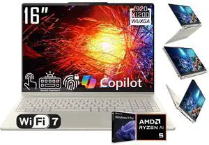 Lenovo Yoga 7 2-in-1 Business AI Laptop, 16" FHD+(1920x1200) Touchscreen Display, AMD Ryzen AI 5 340 (Up to 4.8 GHz), 16GB LPDDR5X RAM 2TB SSD, Backlit Keyboard, Fingerprint Reader, Win11 Pro