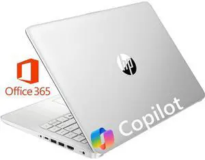 HP 2025 14" Student Laptop Computer, Intel Processor N150(Up to 3.6GHz), Microsoft Copilot AI, 8GB RAM 128B UFS, Wi-Fi 6, Bluetooth 5.4, Microsoft 365, Silver, Win11 Home S