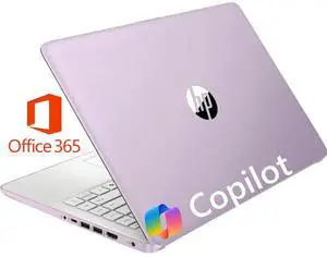 HP 2025 14" Student Laptop Computer, Intel Processor N150(Up to 3.6GHz), Microsoft Copilot AI, 4GB RAM 128B UFS, Wi-Fi 6, Bluetooth 5.4, Microsoft 365, Lavender, Win11 Home S