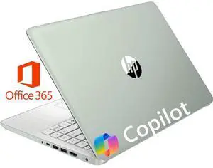 HP 2025 14" Student Laptop Computer, Intel Processor N150(Up to 3.6GHz), Microsoft Copilot AI, 8GB RAM 128B UFS, Wi-Fi 6, Bluetooth 5.4, Microsoft 365, Green, Win11 Home S