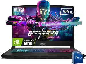 MSI Katana 15 HX 15.6 165Hz QHD Gaming Laptop, Intel 24-Core i9-14900HX(Up to 5.8 GHz), NVIDIA Geforce RTX 5070 with 8GB GDDR7, 32GB DDR5 1TB PCIe 4.0 SSD, 4 Zone RGB KB, RJ-45, Win11 Home