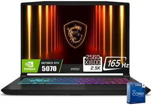 MSI Katana 15.6 165Hz WQXGA Gaming Laptop, Intel 24-Core i9-14900HX(Up to 5.8 GHz), NVIDIA Geforce RTX 5070 with 8GB GDDR7, 32GB DDR5 1TB PCIe 4.0 SSD, 4 Zone RGB Keyboard, RJ-45, Win11 Home