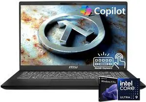 MSI Modern 15H 15.6" FHD Touchscreen Business Laptop, Intel 16-Core Ultra 9 185H(>Core i9-13900H), 64GB DDR5 RAM, 2TB SSD, Intel Arc Graphics, Backlit Keyboard, Wi-Fi 6E, Bluetooth 5.3, Win11 Pro