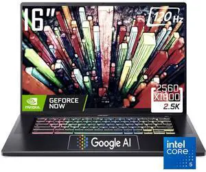 Acer Chromebook Plus 516 GE Cloud Gaming Laptop with Google AI, 16" QHD 120Hz, Intel Core 5 120U(Up to 5 GHz ), NVIDIA GeForce Now, 8GB LPDDR4X 256GB SSD, RGB Backlit KB, 2TB Cloud Storage, Chrome OS