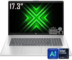 HP 17.3" HD+ Touchscreen Copilot PC Laptop, Intel 12-Core Ultra 7 255U (Beat Core 7 150U), Dedicated Intel AI Boost NPU 12 Tops, 16GB DDR5 1TB SSD, Backlit Keyboard, WiFi 6, Bluetooth 5.4, Win11 Home