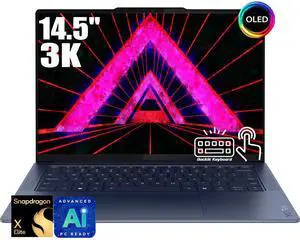 Lenovo Yoga Slim 7X Copilot PC Laptop, 14.5" Touchscreen OLED 3K (2944 x 1840) 1000 nits 90Hz Display, Snapdragon X Elite X1E-78-100 12-core, 16GB LPDDR5X / 512GB SSD, Backlit KB, WiFi 7, Win 11 Home Lenovo Yoga Slim 7X Copilot PC Laptop, 14.5" Touchscreen OLED 3K (2944 x 1840) 1000 nits 90Hz Display, Snapdragon X Elite X1E-78-100 12-core, 16GB LPDDR5X / 512GB SSD, Backlit KB, WiFi 7, Win 11 Home