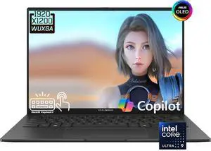 ASUS Zenbook AI Powered Laptop, 14" OLED Touchscreen WUXGA 60Hz 500nits Display,  Intel Core Ultra 9 285H (Up to 5.4 GHz), 32GB LPDDR5 / 1TB SSD, Backlit Keyboard, WiFi 7, Thunderbolt 4, Win 11 Home