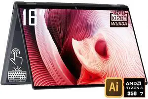 HP OmniBook X 2-in-1 Copilot  PC Laptop, 16" 2K IPS Touchscreen 400 Nits Display, AMD Ryzen AI 7 350 (Up to 5.0GHz), 24GB LPDDR5X 1TB PCIe 4.0 SSD, Wi-Fi 6E, Backlit Keyboard, Win 11 Home