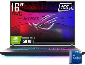 ASUS ROG Strix G16 Gaming Laptop, 16 FHD+ 16:10 165Hz/3ms Display, NVIDIA GeForce RTX 5070 12GB GDDR7, Intel Core i9-14900HX, 64GB DDR5 4TB PCIe 4.0 SSD, Wi-Fi 7, 4 Zone RGB KB, RJ-45, Win11 Home ASUS ROG Strix G16 Gaming Laptop, 16 FHD+ 16:10 165Hz/3ms Display, NVIDIA GeForce RTX 5070 12GB GDDR7, Intel Core i9-14900HX, 64GB DDR5 4TB PCIe 4.0 SSD, Wi-Fi 7, 4 Zone RGB KB, RJ-45, Win11 Home