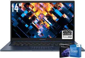 ASUS Vivobook 14 Student Laptop, 14" FHD 60Hz 250 nits Display, Intel 10-Core i5-1334U, 24GB RAM 1TB PCIe 4.0 SSD, Intel UHD Graphics, Wi-Fi 5, 720p Privacy Camera, Bluetooth 5.1, HDMI, Win11 Pro