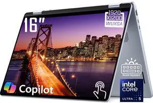 Dell Plus 2-in-1 Business Copilot PC Laptop, 16" WUXGA Touchscreen 300 nits Display, Intel Core Ultra 5 226V (> i7-1355U), 16GB LPDDR5X RAM / 1TB SSD, Backlit Keyboard, WiFi 7, Win11 Home
