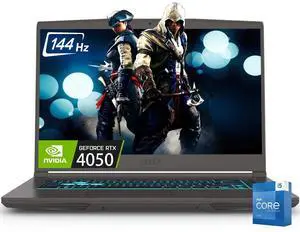 MSI Thin A15 Gaming Laptop, 15.6" FHD 144Hz Display, Intel Core i5-13420H (Up to 4.6GHz), NVIDIA GeForce RTX 4050 GPU, 16GB RAM / 1TB SSD, Wi-Fi 6E, Bluetooth 5.3, Backlit Keyboard, Win11 Home