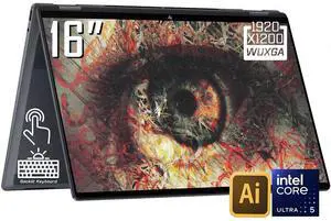 HP OmniBook X Flip 2-in-1 AI Laptop, 16" FHD+ IPS Touchscreen 400 Nits Display, Intel Core Ultra 5 226V(Up to 4.5GHz), 16GB LPDDR5X 1TB PCIe 4.0 SSD, Wi-Fi 6E, Backlit Keyboard, Win 11 Home
