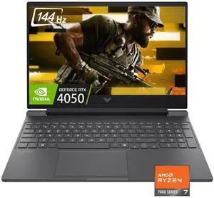 HP Victus AI Gaming Laptop, 15.6" FHD IPS 144Hz 300 nits Display, NVIDIA GeForce RTX 4050 6GB GDDR6, AMD Ryzen 7 7445HS (Beat Core i7-13620H), 16GB DDR5 1TB SSD, Backlit KB, RJ-45 Port, Win11 Home