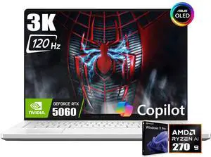 ASUS ROG Zephyrus G14 Gaming Laptop, 14" OLED 3K 120Hz Display, AMD Ryzen 9 270 (Beat Core i9-13900H), RTX 5060 8GB GDDR7, 16GB LPDDR5X RAM 2TB SSD, Wi-Fi 7, RGB Backlit Keyboard, Win11 Pro ASUS ROG Zephyrus G14 Gaming Laptop, 14" OLED 3K 120Hz Display, AMD Ryzen 9 270 (Beat Core i9-13900H), RTX 5060 8GB GDDR7, 16GB LPDDR5X RAM 2TB SSD, Wi-Fi 7, RGB Backlit Keyboard, Win11 Pro