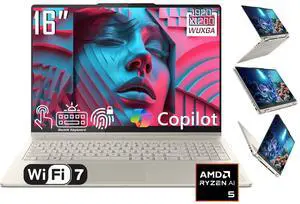 Lenovo Yoga 7 2-in-1 AI Business Laptop, 16" WUXGA Touchscreen Display, AMD Ryzen AI 5 340 (Up to 4.8 GHz), 16GB LPDDR5X RAM / 512GB SSD, Backlit Keyboard, Fingerprint Reader, Wi-Fi 7, Win11 Home