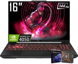 ASUS TUF A16 Gaming Laptop, 16 WUXGA 144Hz 16:10 Display, AMD Ryzen 7 7445HS (Beat Core i7-13700), NVIDIA RTX 4050 6GB GDDR6, 32GB DDR5 2TB SSD, Backlit KB, AI Noise-Cancellation, Wi-Fi 6, Win11 Pro