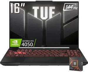 ASUS TUF A16 Gaming Laptop, 16 WUXGA 144Hz 16:10 Display, AMD Ryzen 7 7445HS (Beat Core i7-13700), NVIDIA RTX 4050 6GB GDDR6, 16GB DDR5 1TB SSD, Backlit KB, AI Noise-Cancellation, Wi-Fi 6, Win11 Home ASUS TUF A16 Gaming Laptop, 16 WUXGA 144Hz 16:10 Display, AMD Ryzen 7 7445HS (Beat Core i7-13700), NVIDIA RTX 4050 6GB GDDR6, 16GB DDR5 1TB SSD, Backlit KB, AI Noise-Cancellation, Wi-Fi 6, Win11 Home