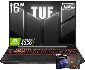 ASUS TUF A16 Gaming Laptop, 16 WUXGA 144Hz 16:10 Display, AMD Ryzen 7 7445HS (Beat Core i7-13700), NVIDIA RTX 4050 6GB GDDR6, 32GB DDR5 1TB SSD, Backlit KB, AI Noise-Cancellation, Wi-Fi 6, Win11 Pro ASUS TUF A16 Gaming Laptop, 16 WUXGA 144Hz 16:10 Display, AMD Ryzen 7 7445HS (Beat Core i7-13700), NVIDIA RTX 4050 6GB GDDR6, 32GB DDR5 1TB SSD, Backlit KB, AI Noise-Cancellation, Wi-Fi 6, Win11 Pro