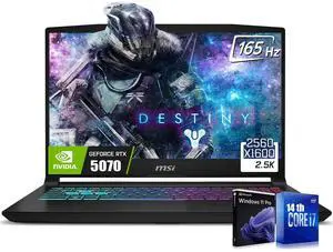 MSI Katana 15.6 QHD 165Hz Gaming Laptop, Intel 16-Core i7-14650HX(Up to 5.2 GHz), NVIDIA Geforce RTX 5070 with 8GB GDDR7, 32GB DDR5 / 1TB PCIe SSD, 4 Zone RGB Keyboard, RJ-45, WiFi 6E, Win11 Pro MSI Katana 15.6 QHD 165Hz Gaming Laptop, Intel 16-Core i7-14650HX(Up to 5.2 GHz), NVIDIA Geforce RTX 5070 with 8GB GDDR7, 32GB DDR5 / 1TB PCIe SSD, 4 Zone RGB Keyboard, RJ-45, WiFi 6E, Win11 Pro